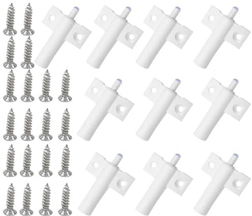 10 Pcs Damper Buffer with Stainless Steel Screw,Soft Close Dampers Built-in Elastic Design Soft Close Hinges for Kitchen Cupboards Reduces Damage for Furniture