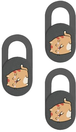 TQUXNGA 3pcs Webcam Covers Slide Cartoon Gattino Della Macchina Fotografica Coperture Per Il Computer Portatile PC Cellulare Web Camera Privacy Protector Sticker