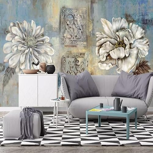 XLMING Abstrakt Retro Kreativ Blume 3D Tapeten Tapete Home Esszimmer Möbel Sofa Schlafzimmer Wohnzimmer TV Hintergrund-150cm×105cm