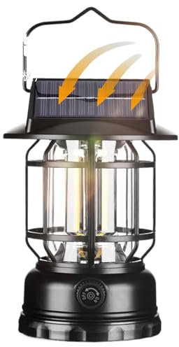 Lampada appesa all'energia della luce del sole | Torcia da tavolo a LED resistente alle condizioni meteorologiche cordless | Luce esterna retrò luminosa luce per balcone, mazzo, rifugio da picnic, ill