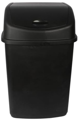Jolie Max Extra Large Bin with Swing Lid (55L) Plastic Dustbin with Flip Top Lid - Recycling Waste Management - Ideal for Home and Office - Easy to Clean, Recycle Rubbish Bin. (Black)