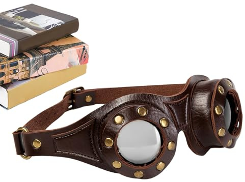 Generisch Steampunk Goggles - Steampunk Brille | Verstellbare Sonnenbrille Unisex Für Cosplay Kostüm Bergsteigen Wüste