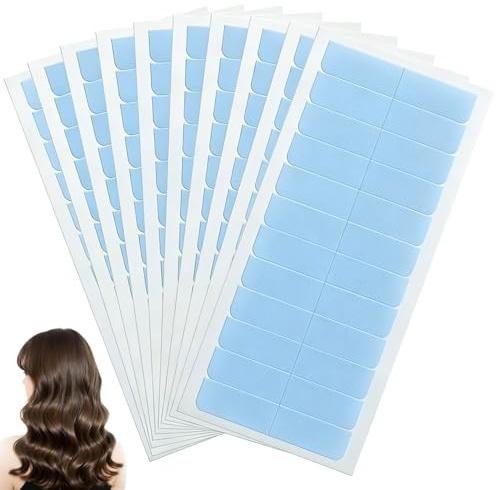 120 Cintas Adhesivas para Extensiones de Cabello, Doble Cara, Resistentes e Impermeables, Repuestos para Pelucas y Postizos (Azul)