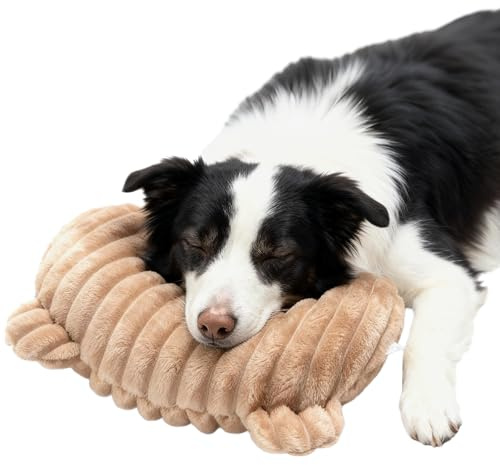 Jiupety Hundekissen U-förmig waschbar, Extra großes orthopädisches Kissen, Spielzeug-Kissen für große Hunde mit Nackenstütze zur Förderung des Tiefschlafs, Braun, Größe XL