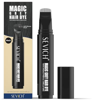 Sevich Root Cover Up Stick – omedelbart grått hårskydd, reparationshårfärg, naturlig concealer för hårfäste, rötter och sidor, enkel användning, svart (svart 01 20 ml)