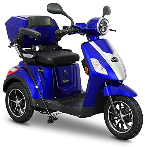Rolektro E-Trike 25 V.2 Dreirad Blau - Elektromobil 1000W - E-Mobil mit 50km RW - Seniorenmobil mit Straßenzulassung
