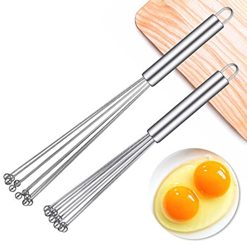 2 pezzi in acciaio inox frusta a sfere, frusta manuale per frusta, frusta, frusta, frusta, frusta, mescolando (20 pollici e 30 cm)