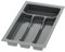 Sossai inserto para cubiertos Divio para cajones de 30 cm de ancho, 23x43 cm – recortable, 4 compartimentos, antracita, organizador de cajón de plástico para cocina