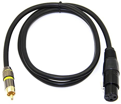 ezqnirk 1pcs 1m 2m 3m 5m 10m xlr femelle à un câble plaqué or rca double blindé (feuille + tressé) à l'intérieur,1m