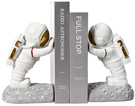 Decorative Pushing Astronauts Home Office Adult Kids Bookends Set