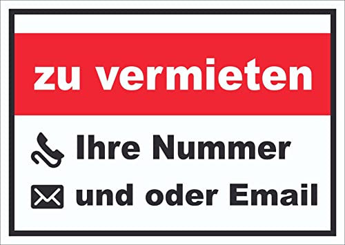 HB-Druck zu vermieten Schild mit Wunschtext A3