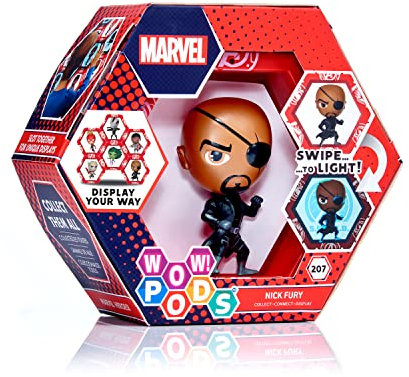 WOW! PODS Marvel Avengers Collection – Figurine de Super-héros Lumineuse Nick Fury à tête branlante – Jouets et Cadeaux Officiels Marvel – Numéro 207 dans la série Multicolore