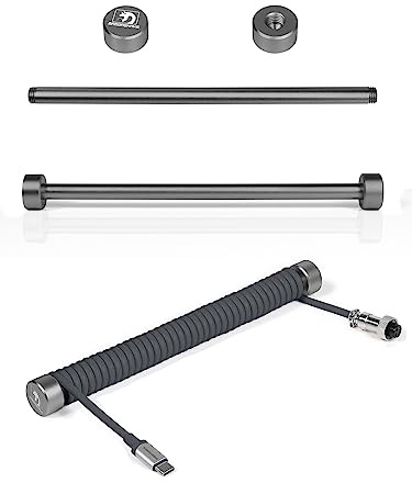 MAMBASNAKE RC01 Custom Fester Stab für Spiral Tastaturkabel-Schwarz | CNC Aluminum Winder für USB-C Kabel, Management-Stange für Mechanisch Tastaturkabel, Metall Gewichtsstange, 7,68 Zoll Länge