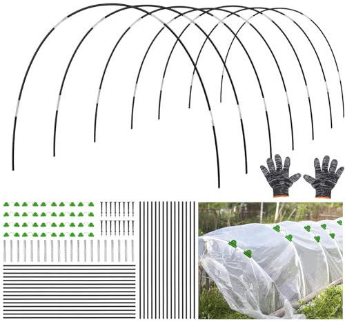 Raxfekro 30 Pièces Arceau Serre Tunnel, Cerceau pour Tunnel Jardin,Arceaux Serre de Jardin, Arceaux pour Tentes de Jardin Potager pour La Protection Contre Les Insectes, Les Oiseaux Et Le Gel