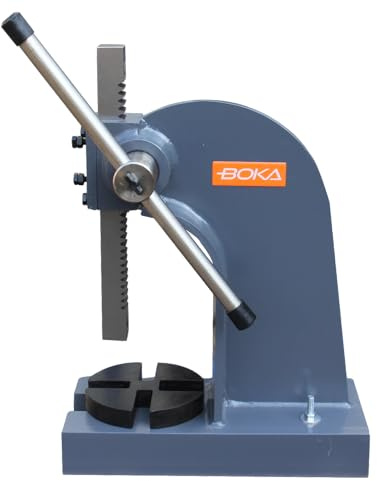 GEMTO Drehdornpresse 3Tonnen – Zahnstangenpresse mit 4-fach verstellbarer Grundplatte, Gusseisen, 280 mm Höhe, Hochleistungs-Dornpresse AP-3