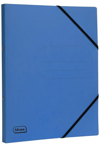 Idena 11101 - Eco Ringbuch aus Karton in DIN A4, Ordner in Blau mit 20 mm Rückenbreite und 2-Ring-Mechanik, Gummizug über Eck