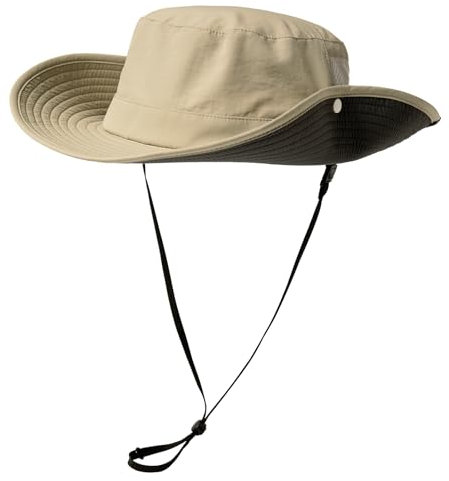 TOP-EX Sonnenhut für Herren XL/XXL mit breiter Krempe - UPF 50+ wasserdicht & winddicht Outdoor Hut mit Sonnenbrillenschloss - leicht, verstaubar & atmungsaktiv für Sommeraktivitäten, beige, M/L