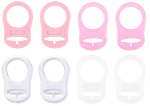 Silikon-Knopf-Ring, 8 Pcs Silikon Dummy Schnuller Halter Clip Adapter Ring, Schnuller Adapter, Silikonring für Schnuller