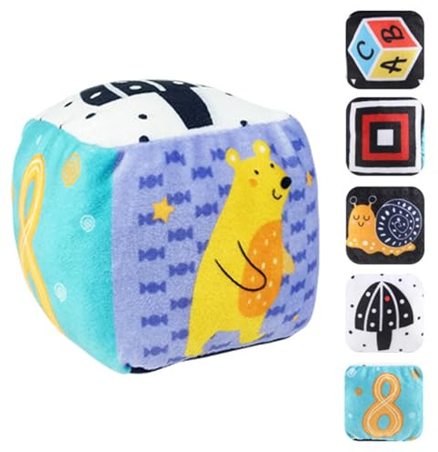 Palla con sonaglio per bambini | Palla da afferrare a mano in morbido tessuto per bambini, Palla a sonaglino per bambini, Palle colorate con tag per bambini, Palla sensoriale con texture morbida, Pall