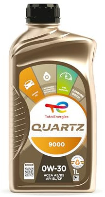TotalEnergies QUARTZ 9000 0W30 Car Motor Oil - ACEA A5/B5, A7/B7, API SL - Premium Synthetic Engine Oil -1L