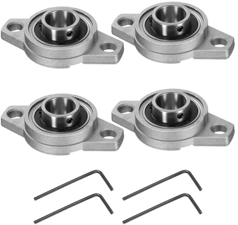 sourcing map 4pcs KFL004 Pillow Block Bearings 20mm Bore Bearing Units Zinc Alloy Flange Mounted Bearing Housing, P6(ABEC3)