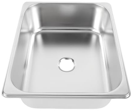 Fregadero de barra, fregadero de cocina pequeño de acero inoxidable 304, de gran capacidad, de un solo seno con salida de desagüe de 40 mm, para barco camping autocaravana camión