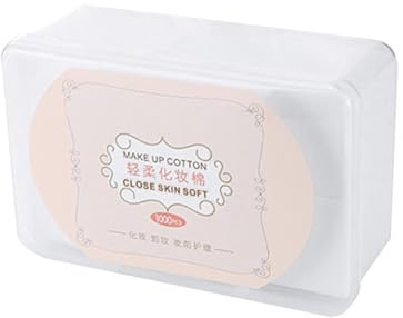 VICASKY 1000 Stück Dünne Kosmetikpads aus Vliesstoff zum Abschminken für Hautpflege Hautfreundlich Weiß Einweg Pads mit Aufbewahrungsbox für Make Up Entfernung
