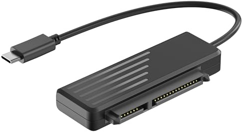 PHONILLICO Adaptateur USB-C vers SATA - HDD/SSD 2,5 - Plug&Play - pour Windows/Mac/Linux