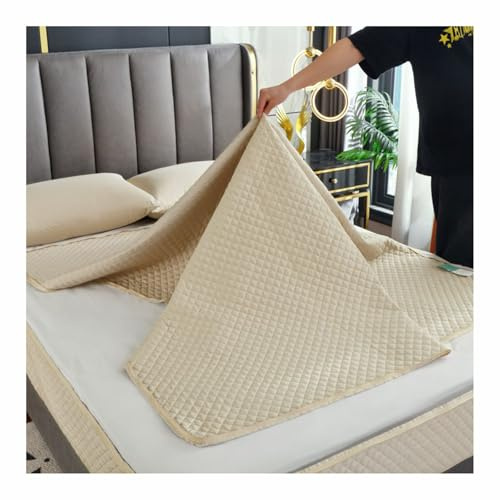 Mswborml Trapuntato Fodera Materasso con Cerniera, Giapponese Copertura Materasso Una Piazza e Mezza, Sfoderabile Coprimaterasso Matrimoniale Cotone Lavabile in Lavatrice,E,150x200cm+10cm