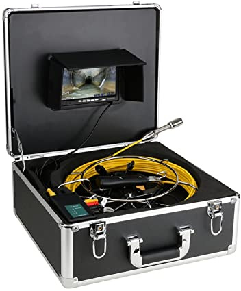 BINGNU Telecamera di ispezione del Tubo delle Foglie del Cavo 30 / 50m, endoscopio Industriale della Pipeline della fognatura di Scarico DVR. Registrazione Video(30m)