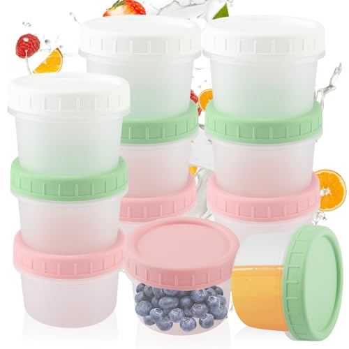 DBALL 18 Stück Gefrierdosen Klein 120 ml Kleine Dosen mit Deckel Plastik Auslaufsicher mit Schraubverschluss Tupperdosen Klein Ideal für Soßen Snacks und Joghurt (3 Farben)