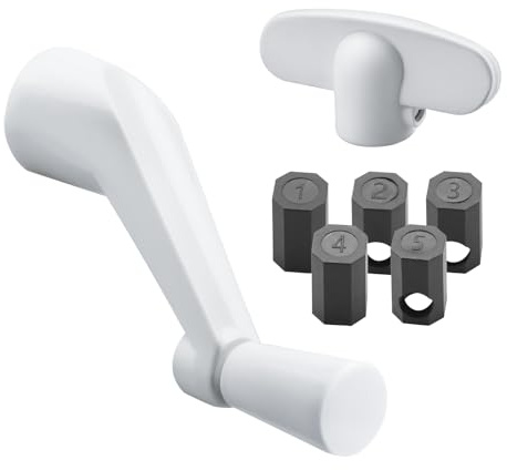 OGGOGOE Window Crank Handle Replace,3/8 Spline Socket Crank Handle with Tee Handle Casement Operator Smooth 360 Degree Operation (Features 3/8-inch Bore and a 3-1/8-inch Reach)(2 Pack)