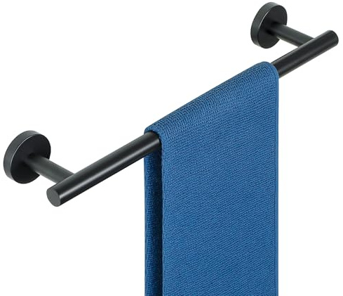Toalleros de Baño, SAYAYO Toallero Negro Accesorios Baño Toallero Pared Colgador Trapos Cocina Acero Inoxidable Toallero Negro para Baño y Cocina 40CM, EGYT4058-B
