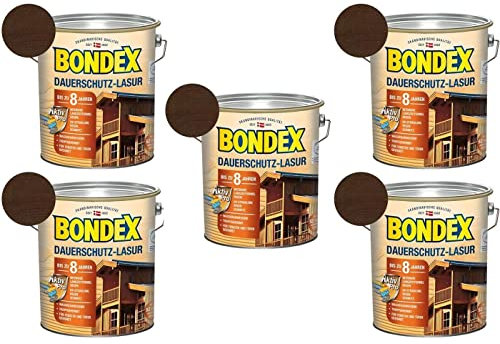 Bondex BigPack XXL 5x Dauerschutz-Lasur Nussbaum 4,00l 329922 + 2 x Bondex Zollstock