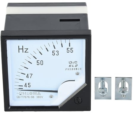 Misuratore di frequenza da pannello quadrato, misuratore Hertz da pannello analogico tipo puntatore 45-55Hz AC 380V 1.5 Alta precisione uso di piccole e industriali