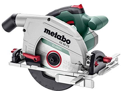 metabo Handkreissäge KS 66 FS - 1500W, 66 mm Schnitttiefe, 190 mm Sägeblatt-Ø, 5000 U/min - Für Führungsschienen geeignet, Softgrip, Schnittanzeiger, Absauganschluss - Inkl. Zubehör & Parallelanschlag