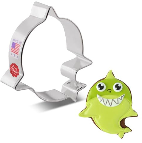 Ann Clark Little Shark Cookie Cutter, 9.5 cm Made in USA