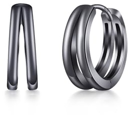 PHNIBIRD Creolen aus 925 Sterling Silber Ohrringe Creolen Unisex Ohrringe für Herren Damen Durchmesser 15mm Klein Creolen Tägliches Tragen