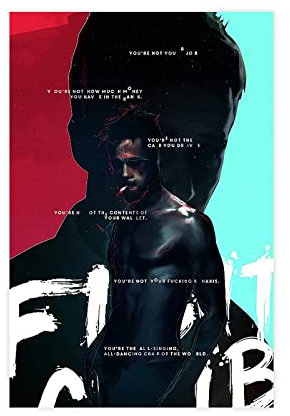 Fight Club Filmposter auf Leinwand, Wandkunst, Dekoration, Bild, Gemälde für Wohnzimmer, Schlafzimmer, Dekoration, Rahmen-Stil, 30 x 45 cm