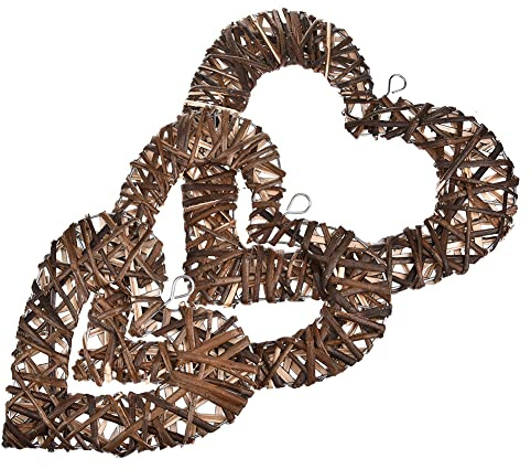 Cuore 3 Pezzi, Ciondolo Parete Cuore, Decorazione Appeso Salice Fatto a Mano, Ornamento Appeso Salice con favori Decorazione Camera