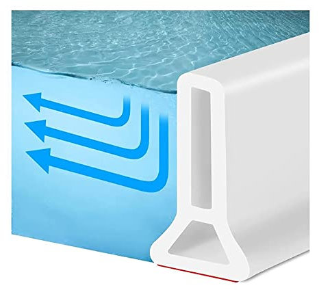 Duschwasserstop Duschschwelle 39 Inch Dusche Wasserstop Wasserdichter Streifen, Wasserstopper Dusche, Schwallschutzleiste Dusche, Silikondichtung füR Nass-Und Trockentrennung (Color : Bianco, Size :