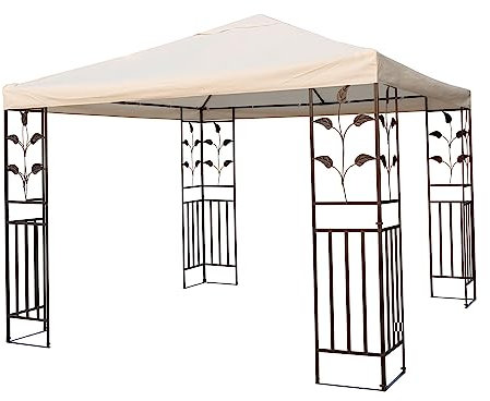 Mojawo Gartenpavillon Eventpavillon Festzelt Zelt Pavillon Dach regenabweisend, Polyester 180g/m², Metallgestell ca.: 20 x 10mm, Oberseite ca. 15 x 15mm, Seitenrahmenbreite ca. 42cm