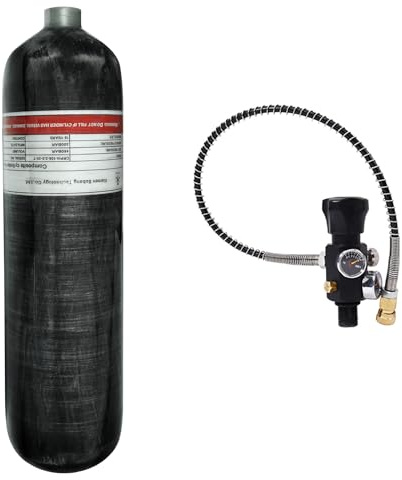 TUXING 3L 4500psi kolfiberlufttank (tom flaska) och paintballpåfyllningsstation med ventilregulatormätare för PCP-spel