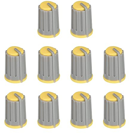QUARKZMAN Knöpfe Potiknöpfe Potentiometer Drehknopf ABS Gitarre Knopf für E-Gitarren Verstärker Stereoanlagen Bass 6mm D Typ Welle 270° Grau Gelb 10Stk