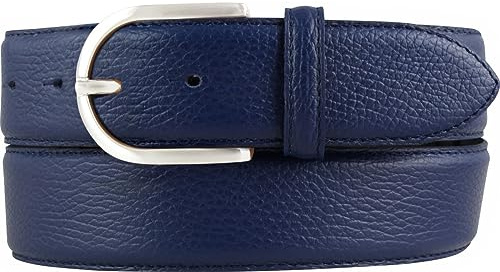 BELTINGER Damen-Gürtel aus gemasertem Leder mit Steppnaht 4 cm | Hochwertiger Ledergürtel mit Pigmentprägung 40mm Damen | Jeans-Gürtel mit runder Gürtelschließe4cm