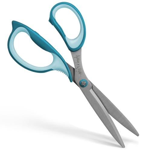 Ashton and Wright – Precision SG – sax med mjukt grepp för kontor, hem, kök och hantverk – 210 mm / 8 tum – stålblad (blågrön, vänsterhänt)