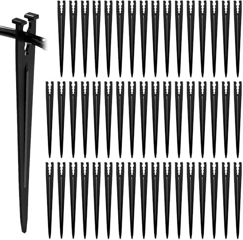 VooGenzek 50 Pezzi Pali Di Supporto Per Irrigazione a Goccia, Picchetti di Supporto per Irrigazione a Goccia, Supporto per Gocciolamento, per 4/7 o 3/5 Tubo di Irrigazione