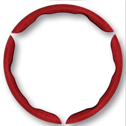 Lenkradbezug Auto-Lenkradbezug 37–38 cm Dünnes Fell rutschfest Atmungsaktiv rutschfest Dekoratives Zubehör Für Das Lenkrad Lenkradhülle(Suede red1)