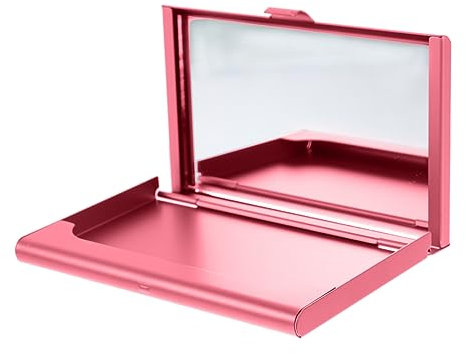 Tofficu Metall Visitenkartenetui Damen Kompakt Mit Aluminium Spiegel Kartenhalter Organizer Portemonnaie Für Büro Reisen