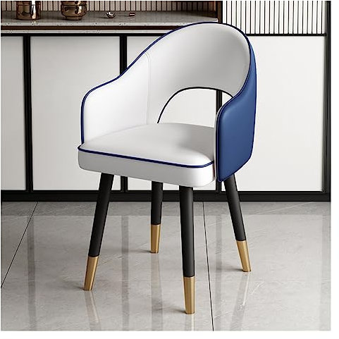 WLCNYL Moderner Sessel, Esszimmerstühle, Küchenstuhl, Schminkhocker mit hohler Rückenlehne und Metallbeinen, Freizeitsessel, Lounge-Akzentstühle für Esszimmer/Wohnzimmer/Blau